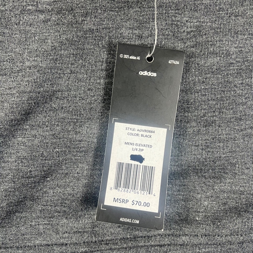 Adidas Mens 2XL Quarter Zip Pullover Heathered Grey Mock Neck Athletic Sweater - Picture 4 of 12
